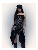 Printed Strapless Midi Skirt image 14