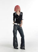 Gemstone Pattern Printed Bell-Bottoms image 3