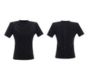 Embroidered Rivet Pattern Cotton T-shirt image 4