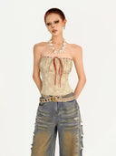 Field Lace Tie Crop image 1