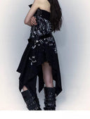 Printed Strapless Midi Skirt image 5