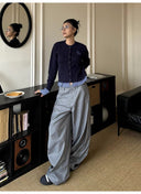 Curved-Hem Relaxed Pants image 7