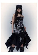 Printed Strapless Midi Skirt image 7