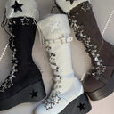 Star-Embellished Lace-Up Platform Boots image 5