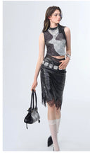 Patchwork Mesh Skirt image 6