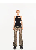 Snake Pattern Denim Pants image 2