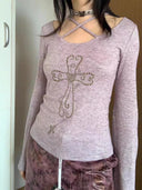 Purple Cross Comfy Top image 4