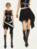 Asymmetric Hem Lace Skirt image 0