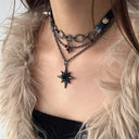 Black Star Pendant Choker Necklace image 6