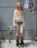 Belt-Neck Printed Blouse image 10