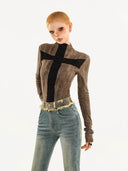 Grand Cross Patchwork Long-sleeve T-shirts image 2