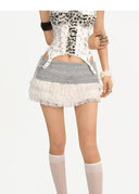 Gray-Waisted Ruffled Lace Skirt image 8