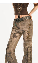 Snake Pattern Denim Pants image 5