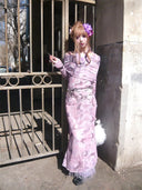 Coral and Bird Pattern Dress image 0