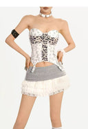 Gray-Waisted Ruffled Lace Skirt image 9