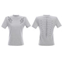Embroidered Rivet Pattern Cotton T-shirt image 7