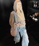 Light Blue Distressed Heavy-Denim Jeans image 11
