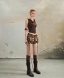 Faux Fur Patchwork Denim Shorts image 8