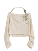 Belt-Neck Printed Blouse image 4