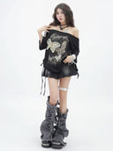 Butterfly Embroidered Pleated Top image 8