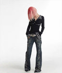 Gemstone Pattern Printed Bell-Bottoms image 5