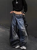 Reversed Waistband Wide-Leg Jeans image 0