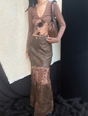 Mesh Waistband Patchwork Top image 11