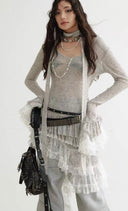 Lace-paneled Knit Slip Dress image 11