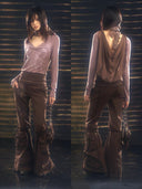 Printed Raw-Hem Flared Pants image 7