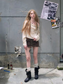 Belt-Neck Printed Blouse image 8