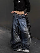 Reversed Waistband Wide-Leg Jeans image 8
