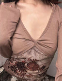 Mesh Waistband Patchwork Top image 7