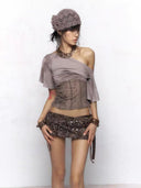 Asymmetric Lace & Lurex Top image 11