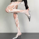 Star-patterned and Hole-patterned fishnet stockings(layered) image 4