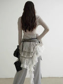 Lace-paneled Knit Slip Dress image 2