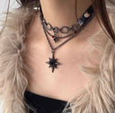 Black Star Pendant Choker Necklace image 5