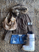 Camel-colored hoodie-lined jacket image 2