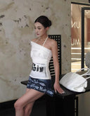 Letter-Print Off-Shoulder Set image 3