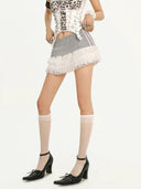 Gray-Waisted Ruffled Lace Skirt image 10