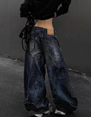 Reversed Waistband Wide-Leg Jeans image 6