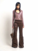 Printed Raw-Hem Flared Pants image 13