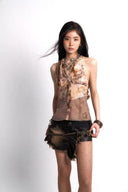 Brushed Print Halter Neck Top image 5