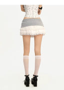 Gray-Waisted Ruffled Lace Skirt image 13