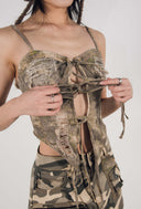 Camouflage Tie-Front Top image 0