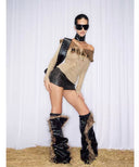 Misplaced Panelled Leather Skirt image 9