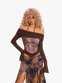 Maillard  mesh one-shoulder top image 3