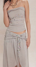 Rhinestone Knitted Halter Set image 8