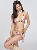 Pink Hibiscus Leopard Bikini Set image 11