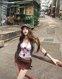 Asymmetrical PU Skirt Pants image 9