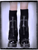 Dark cross leg warmer image 4